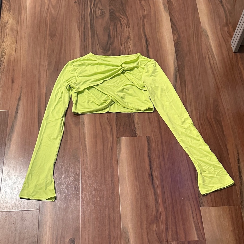 Chic Lime Long Sleeve Women's Blouse